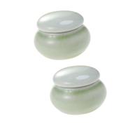 ibasenice 2 Piezas Terrario De Cristal Con Tapa Tarro De Colorete Rostro Plato De Collar Envases Cosméticos Con Tapas Tarro De Fundación Bandeja De Baratijas Tuercas Rubor Viajar Cerámica