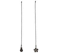 ibasenice 2 Unids Techo Techo Tirador Decorativo Metal Colgante Lámpara de Araña con Cadena Techo Ventilador Pull Cadena Pull Cadena Extensión de La Cadena para El Baño Luz de Techo de La