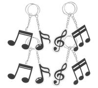 ibasenice 20 Llaveros Decorativos de Notas Musicales en Pvc Negro para Eventos Temáticos de Música y Recuerdos de Fiesta Únicos