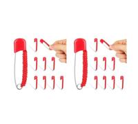 ibasenice 20 Piezas Broches de Seguridad Rojos para Bebés, Creativos | Hierro y Plástico, Diseño Redondo Ranura Moldeada, Anti Caída Rebabas, para Ropa