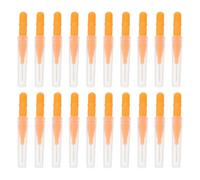ibasenice 20 Piezas Cepillo Interdental Pincel de Maquillaje Portátil Micro Tapa, Pp y Nylon, Naranja, Ligero y Cómodo, para Viaje y Oficina, para Maquilladoras Profesionales y Aficionadas