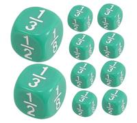 ibasenice 20 Piezas Dados de fracción Dados de Yarda Favor de la Fiesta de cumpleaños Dados de Juego estándar Accesorio para Juegos de Cartas Dados solidos Dados de calculo Acrílico Verde
