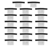 ibasenice 20 Piezas de Clips para Peluca en Plástico y Tejido Negro, Accesorios para Fijar Pelucas y Redes Diseño de Seis Dientes para Uso Cómodo y Seguro