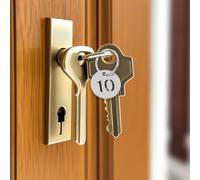 ibasenice 20 piezas Etiquetas Metálicas Numeradas de Llaveros Pequeños para Organizar Llaves Maletas y Taquillas Identificación Práctica y Duradera para Uso Guarderías y Viajes