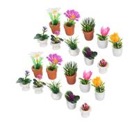 ibasenice 20 Piezas Plantas Miniatura para Casa de Muñecas Conjunto de Bonsáis Artificiales de Decoración Realista para Micro Paisajes y Accesorios DIY para Interiores y Escritorios