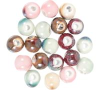 ibasenice 20piezas Cuentas Cerámicas Redondas para Hacer Joyas Bolas de Cerámica Pequeñas con Superficie Brillante para Pulseras y Collares DIY Color Aleatorio