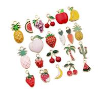 ibasenice 21 Piezas Colgante De Fruta Encanto De Piña Encantos Colgantes De Frutas Cuentas De Sandía Encantos De Frutas Colgante De Dijes De Frutas Para Arete Hechizas De Frutas Aleación