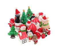 ibasenice 22 Piezas Adornos De Muñeco De Nieve Accesorios De Pueblo Navideño Escena Brillantina A Granel Casas De Pueblo Natividad Aldea Interior Mini Muñeca Micro Decoración Navidad Resina