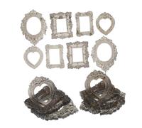 ibasenice 24 Piezas Miniature Oval Resin Photo Frames Vintage Dollhouse Rustic Picture Holders For DIY Crafts Photography Holiday Decoration