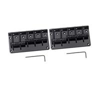 ibasenice 2juegos Caballete De Metal Para Guitarras y Ukeleles Cuerdas Puente De Repuesto Placa De Tensión Color Negro Montaje Fácil y Rápido