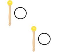 ibasenice 2juegos Para Cuencos De Canto Mango De Madera y Cabeza De Goma Mallet De Sonido Para Instrumentos De Percusión Accesorio Para Cuencos De Cristal y Musicales