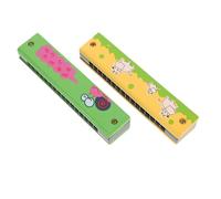 ibasenice 2piezas Armónica De Madera Para Principiantes Infantiles Con Orificios Instrumento Musical Seguro Para Niño Niña y Niñas Mejora Habilidades Musicales y Creatividad