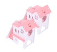 ibasenice 2piezas Casita para Hámster y Roedores Pequeña PVC Resistente con Diseño Colorido Refugio Duradero para Dormir y Jugar Villa Escondite para Cobayas y Conejillos De Indias