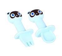 ibasenice 2piezas Cubiertos Para Bebés Tenedor y Cuchara De Diseño Animado Para Alimentación Infantil Sin Fácil De Agarrar y Usar