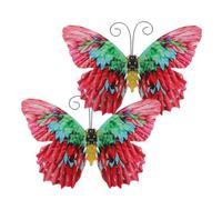 ibasenice 2piezas Decoración De Pared De Metal Adornos Colgantes De Jardín Artesanía De Hierro Para Pared Esculturas Para Exterior