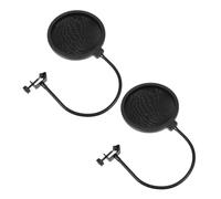ibasenice 2piezas Filtro De Micrófono Antiviento Con Brazo Estabilizador Pantalla De Protección Para Grabación y Canto Compatible Con Micrófonos De Mano y Estudio