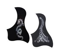 ibasenice 2piezas Golpeador De Guitarra Acústica Autoadhesivo Protector Antiarañazos Con Diseño Dragón y Fénix De Placas Decorativas Para Flamenca y Folk