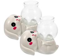 ibasenice 2piezas Jarrón De Cerámica con Forma De Conejo Florero De Decoración De Escritorio De Oficina Unidades Multiusos