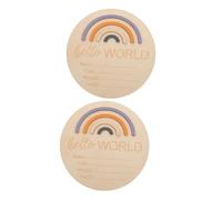 ibasenice 2piezas Tarjetas del Mes del Letreros de Anuncio de Nacimiento Redondo de Madera Letrero de Bienvenida para Recién Nacido para Anunciar Nacimiento Hospital