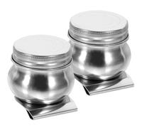 ibasenice 2piezas Taza Paleta Artista Acero Inoxidable con Tapa Contenedor Reutilizable para Pintura al Óleo Boca Ancha para Mezcla y Almacenaje para Pintores Casa y Exterior