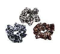 ibasenice 3 Coleteros Elásticos Estampado de Leopardo para Mujer y Niña, sin Costuras, de Tejido Hand-dyed Marcas, Ideales para Fiesta y Uso Diario