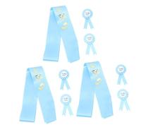 ibasenice 3 Juegos Insignia de correa de hombro de maternidad alfiler de ducha de bebé papá para ser pin de insignia faja de baby shower foto accesorios vestir cinturón Regalo Satín