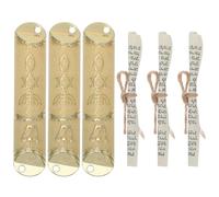 ibasenice 3 Juegos Mezuzá Metálica Dorada para Marco de Puerta con Protección Espiritual y Diseño Artesanal, Aleación de Zinc con Texto, Adecuado para Entrada de Sinagoga