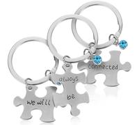 ibasenice 3 Llaveros de Mejores Compañeros de Aleación Plata, Ligeros y Colgantes para Mochila, Obsequio Adecuado para Cumpleaños y Navidad para Hombres y Mujeres