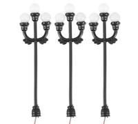 ibasenice 3 Mini Farolas Modelo de Lámpara de Jardín Estilo Europeo, Luz LED Alimentada por 2 Pilas AA, Accesorio para Mesa de Arena DIY, Adecuado para Decoración de Paisajes y Manualidades
