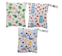 ibasenice 3 Piezas Bolsa de Pañales Bordada con Cremallera Bolsa para Biberones Porta Toallitas de Pañales Organizador para Viajes Playa Guardería