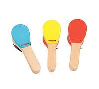 ibasenice 3 Piezas de Madera para Instrumento Musical de Percusión Educativo con Mango para Desarrollo Sensorial Infantil Juguete Musical Seguro y Fácil de Usar Color Color Aleatorio