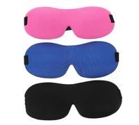 ibasenice 3 Piezas Máscaras para Dormir 3d Ojos, Bloqueo Total de Luz, Banda Elástica Ajustable, Adecuado para Viajar, Descansar o Meditar Color Aleatorio