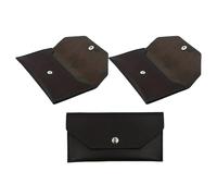 ibasenice 3 Piezas Monedero de Cuero Sintético Negro Organizador de Monedero para Mujer para Gestión de Dinero Viajes y Compras Diarias