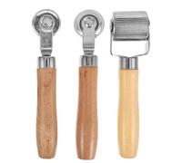 ibasenice 3 Piezas Rodillo para Parchear Neumáticos Mango de Madera y Cuerpo Metálico, Herramienta Confiable para Reparaciones de Emergencia en Carretera y Reducción de Ruido en Coches
