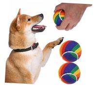 ibasenice 3 Piezas Tenis Pelota De Tenis Cachorro Bolas De Entrenamiento para Ejercicios Bola De Perro Pequeño De Goma De Colores Juguetes para Masticar La Dentición Caucho