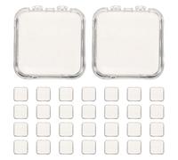 ibasenice 30 envases para uñas postizas acrílicas, cajas de exhibición transparentes de 6,6 x 6,6 x 1,5 cm para uñas postizas, estuche de almacenamiento pequeño de plástico para salón de manicura