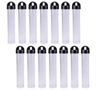 ibasenice 30 Piezas Botellas de Plástico para Almacenamiento con Tapa Negra, Pequeños Tubos de Plástico Vacíos, Organizador Transparente para Cuentas y Accesorios