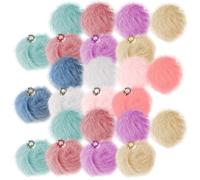 ibasenice 30 Piezas de Pompones de Hilo de Lana para Fabricación de Joyas, Colgantes Fáciles de Conectar y Accesorios para Pendientes Hechos a Mano