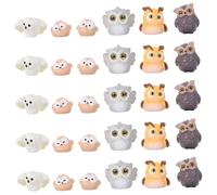 ibasenice 30 Piezas Miniaturas de Búhos Resina para Jardín de Hadas Decoración Animal Pequeña Figuras para Terrarios Macetas Suculentas Accesorios DIY
