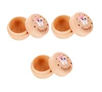 ibasenice 3piezas Caja De Madera Para Dientes De Leche Almacenamiento De Recuerdos Para Diseño y Para Conservar Dientes Hacer Un
