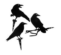 ibasenice 3piezas Decoración De Hierro Forjado Estatua De Cuervo De Jardín De Metal Para Exteriores Decoración De Jardín Para Pared