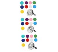 ibasenice 3piezas Difusor De Aromaterapia Para Coche Clip De Ventilación De Inoxidable y Almohadillas Reutilizables De Decoración Para Automóvil Relajantes Tu Viaje