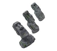 ibasenice 3piezas Estatuas Moai para Acuario De Estatuas De Piedra Moai Adornos Artesanales De Resina para Decoración De Paisaje
