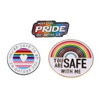 ibasenice 3piezas Insignia Pintada Metalizada de Arcoíris Broches de Vestido para Ropa Sombreras Mochilas Pin de Solapa Decorativo de Metal Broche de Orgullo