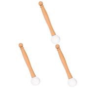 ibasenice 3piezas Mallet De Goma Para Cuencos De Canto De Cristal Mango De Madera Para y Musical Accesorio De Yoga y Mindfulness