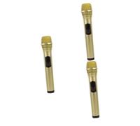 ibasenice 3piezas Micrófono De Simulado para Accesorio De Actuación Micrófono De Escenario para Entrevistas y Fiestas Modelo De Juguete Divertido Brillante y Base