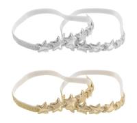 ibasenice 4 Diademas para con Diseño de Figura de Cinco Puntas, Hechas de Tela Suave, Antideslizantes Uso Diario y Actividades Variadas