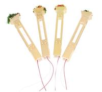 ibasenice 4 Farolas Comerciales para Jardín Minifarolas Modelos De Casas De Muñecas Farolas De Pueblo Farolas De Noche Abs Dorado