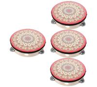 ibasenice 4 Piezas baile de pandereta instrumentos musicales organos musicales instrumento de percusión bongos sostuvo mano de pandereta panderetas bohemias Acero inoxidable rojo