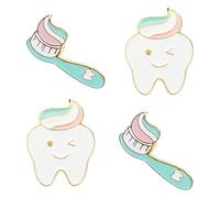 ibasenice 4 piezas Broches de Esmalte Dientes Creativos Pines para Mochilas y Ropa Accesorio Decorativo Divertido y Duradero Regalo para Fiestas y Navidad
